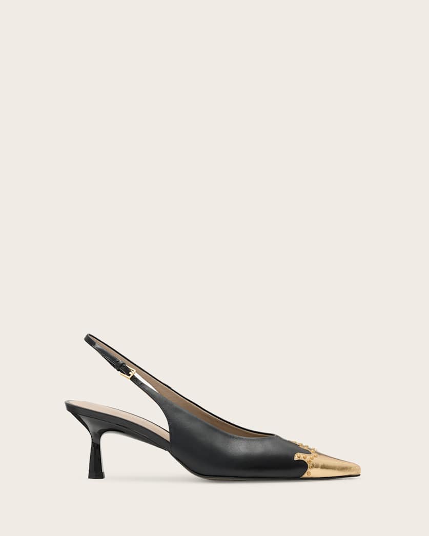 Denver Leather Slingback Heeled Shoes