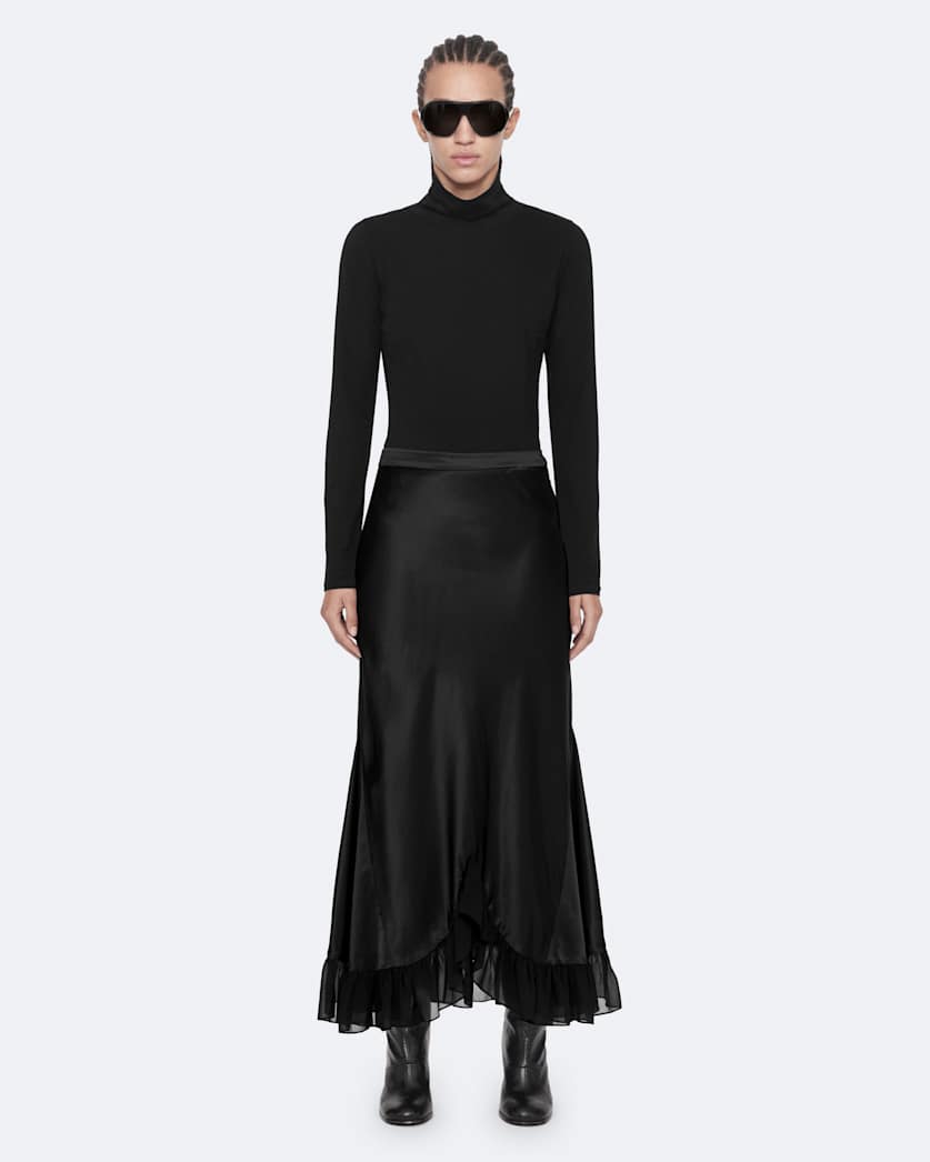Silk-viscose skirt