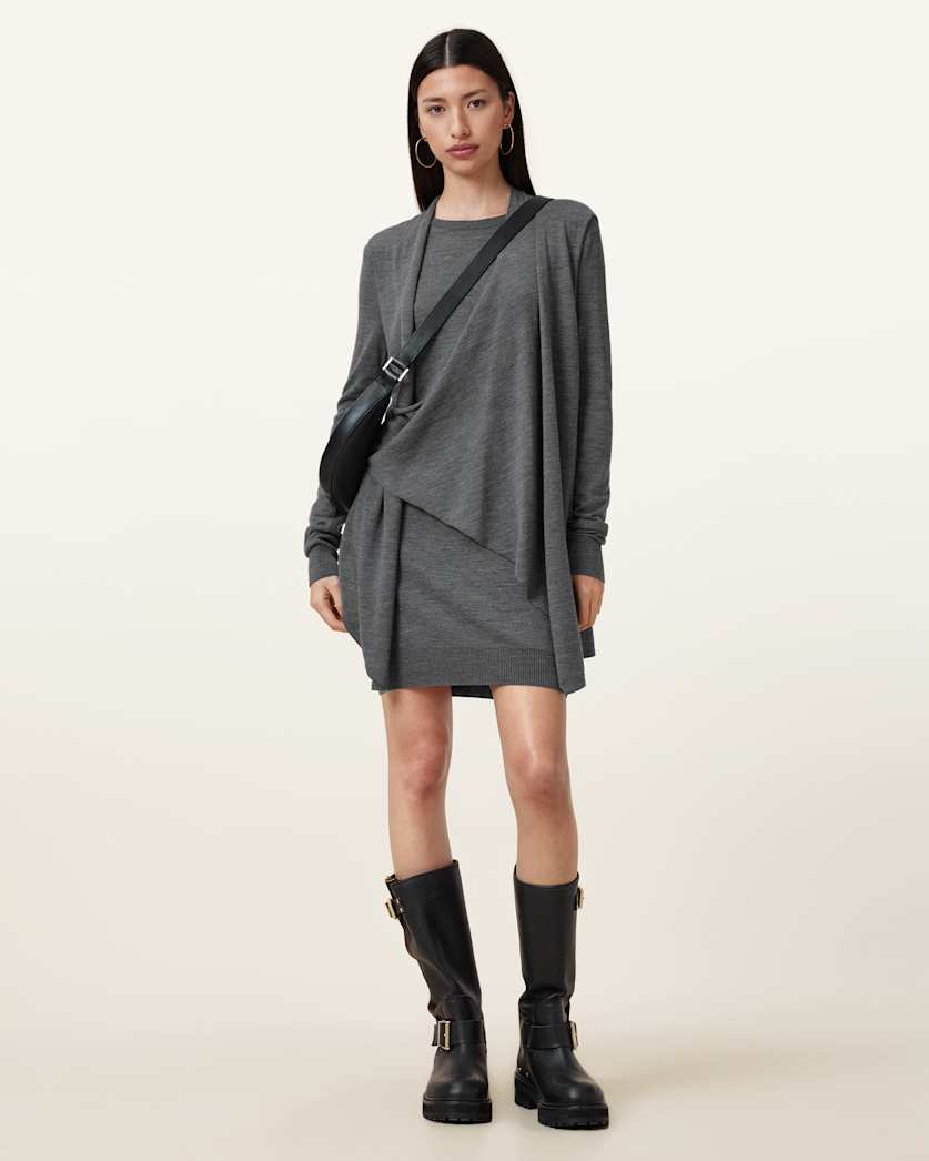 Drina Draped Wool Dress