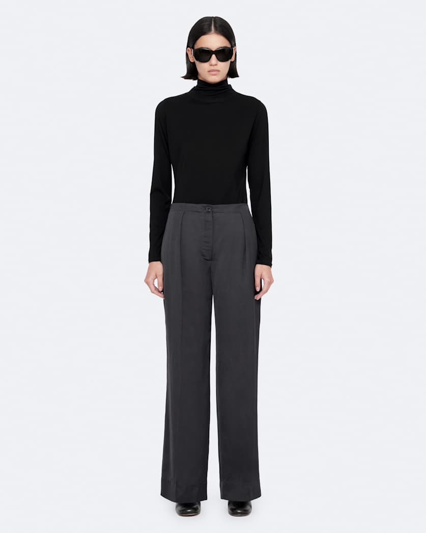 Leonie Mid-Rise Satin Wide-Leg Trousers