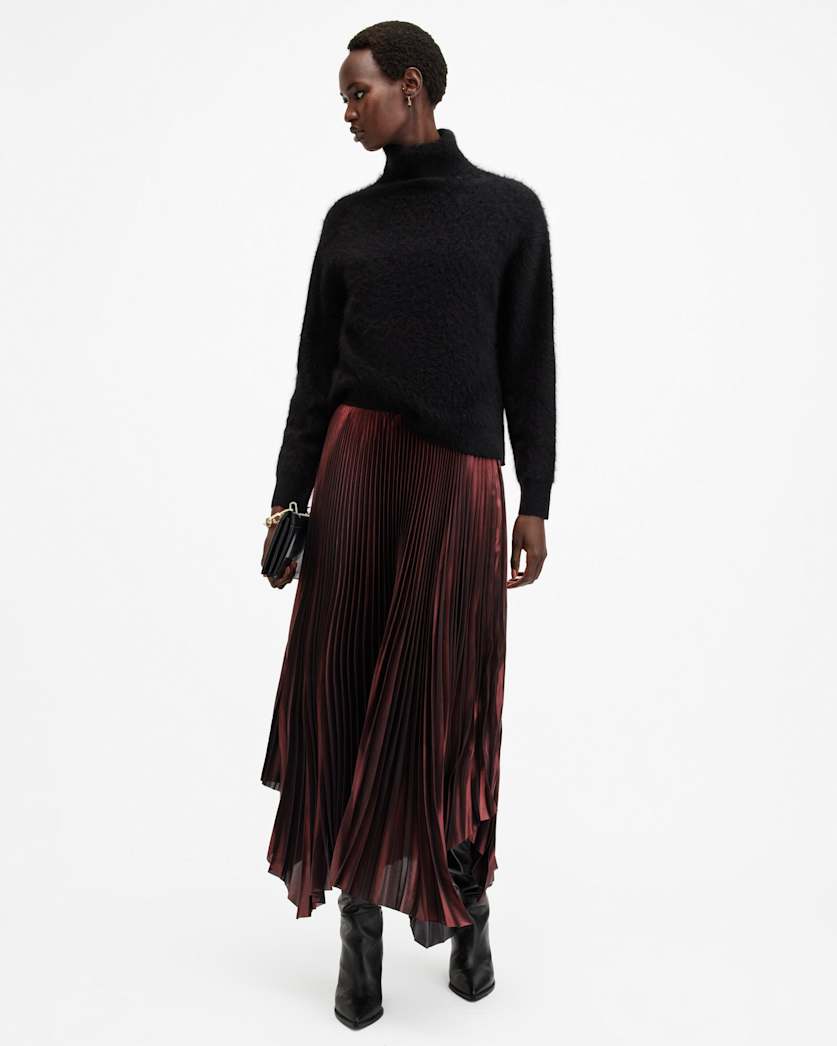 Lerin Metallic Asymmetric Maxi Skirt