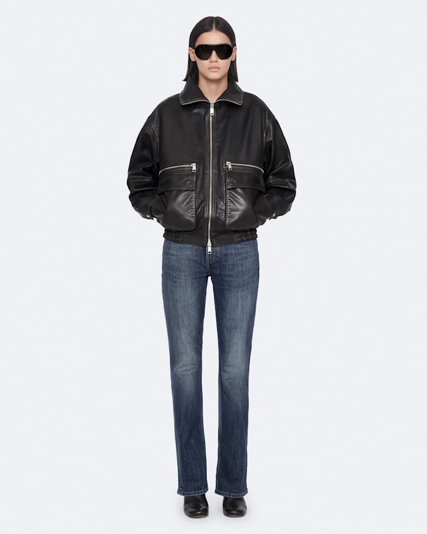Elisa Leather Bomber Jacket