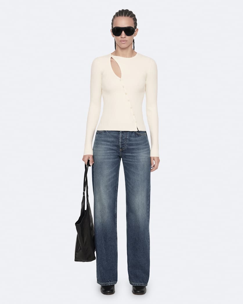 Cruz asymmetric button-front cardigan