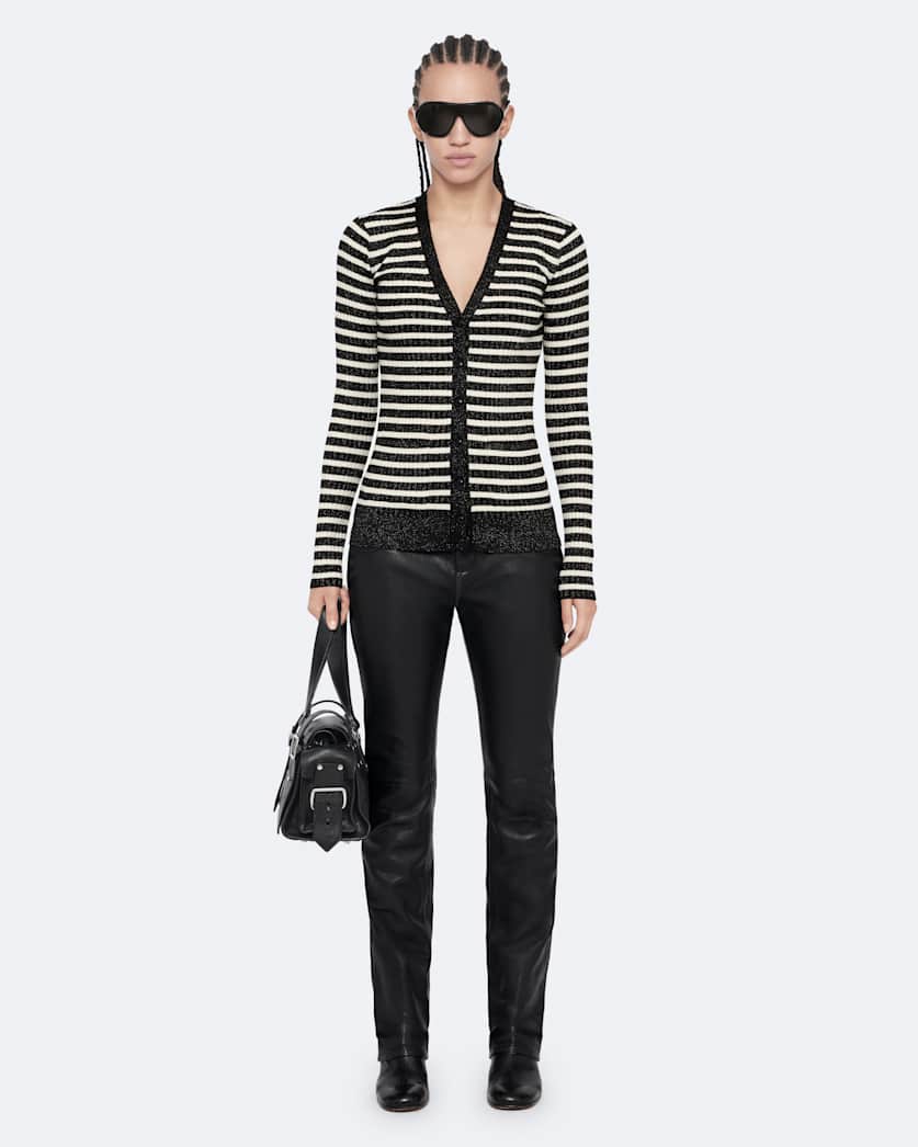 Wool-blend Breton cardigan