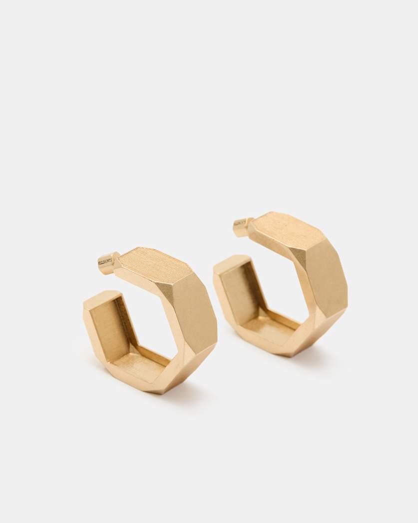 Alex Chunky Hexagon Hoop Earrings