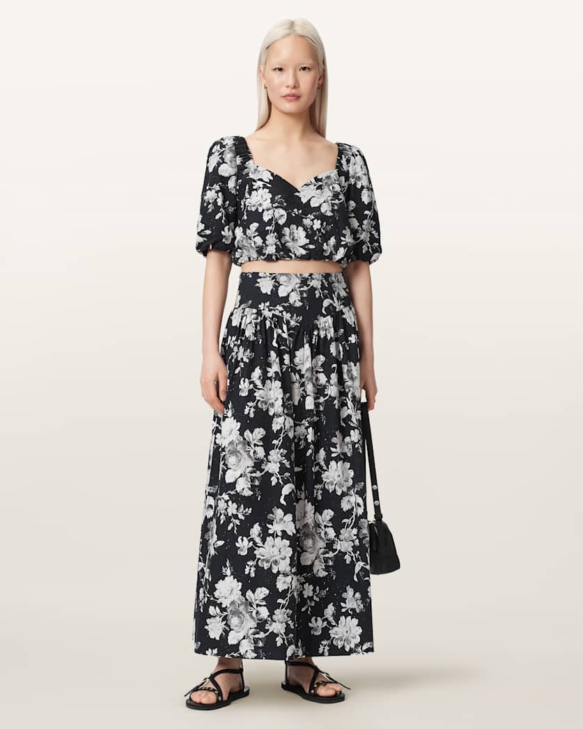 Levy Floral Midi Skirt