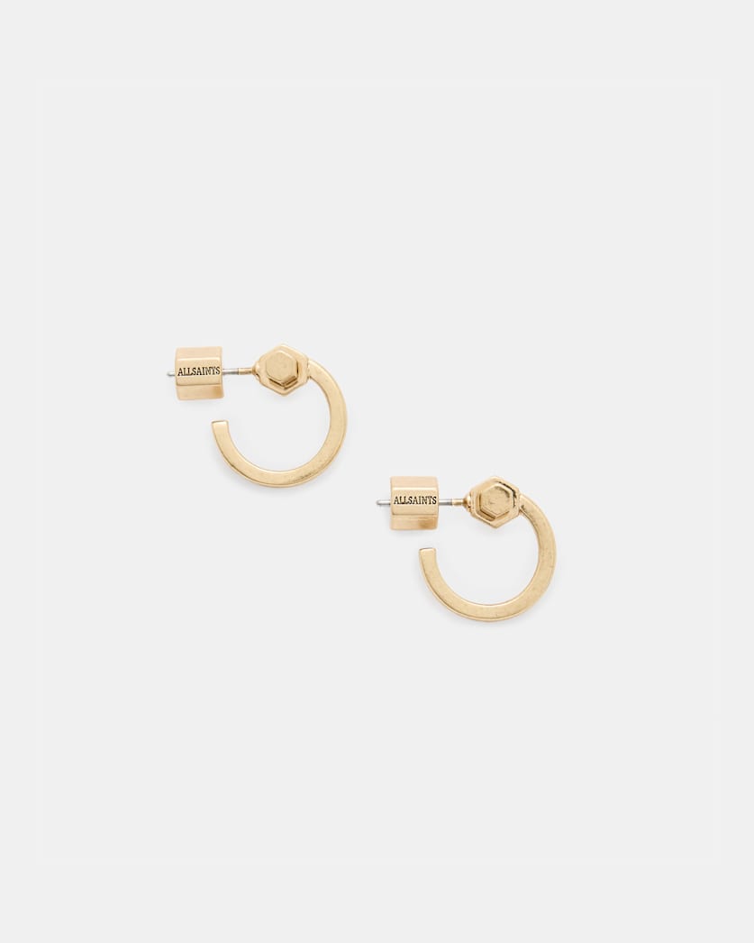 Toggle Huggie Hoop Earrings