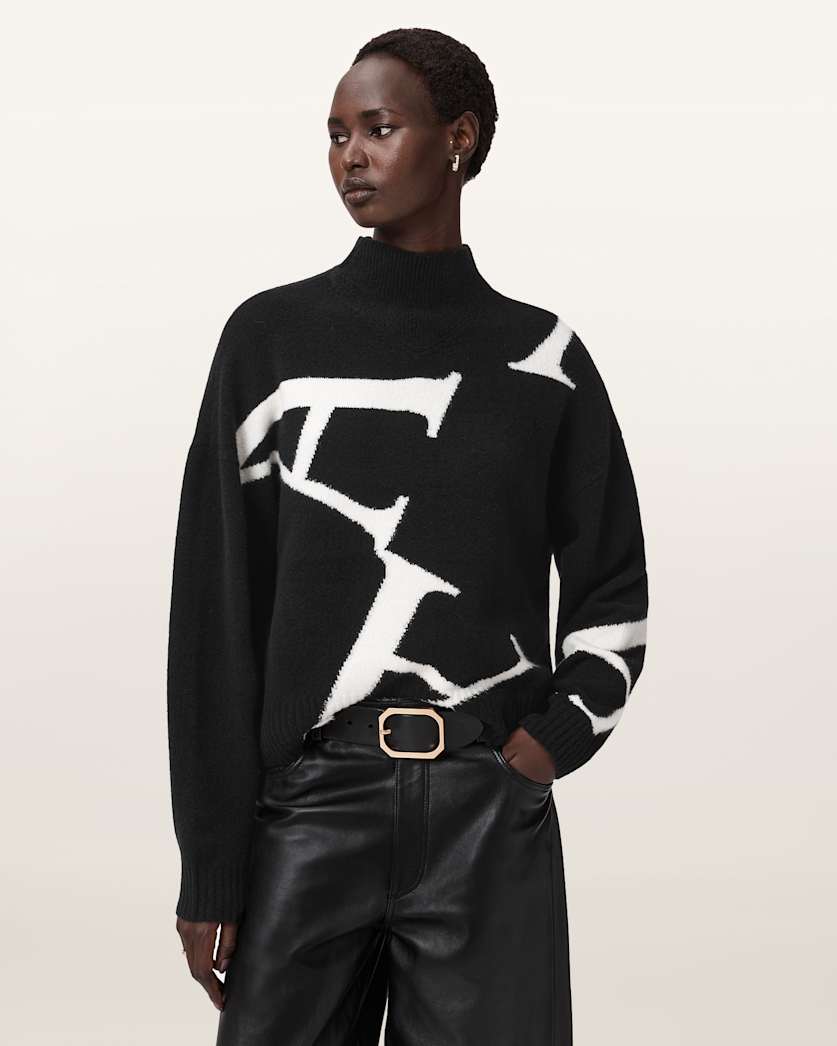 A Star High Neck Jacquard Jumper