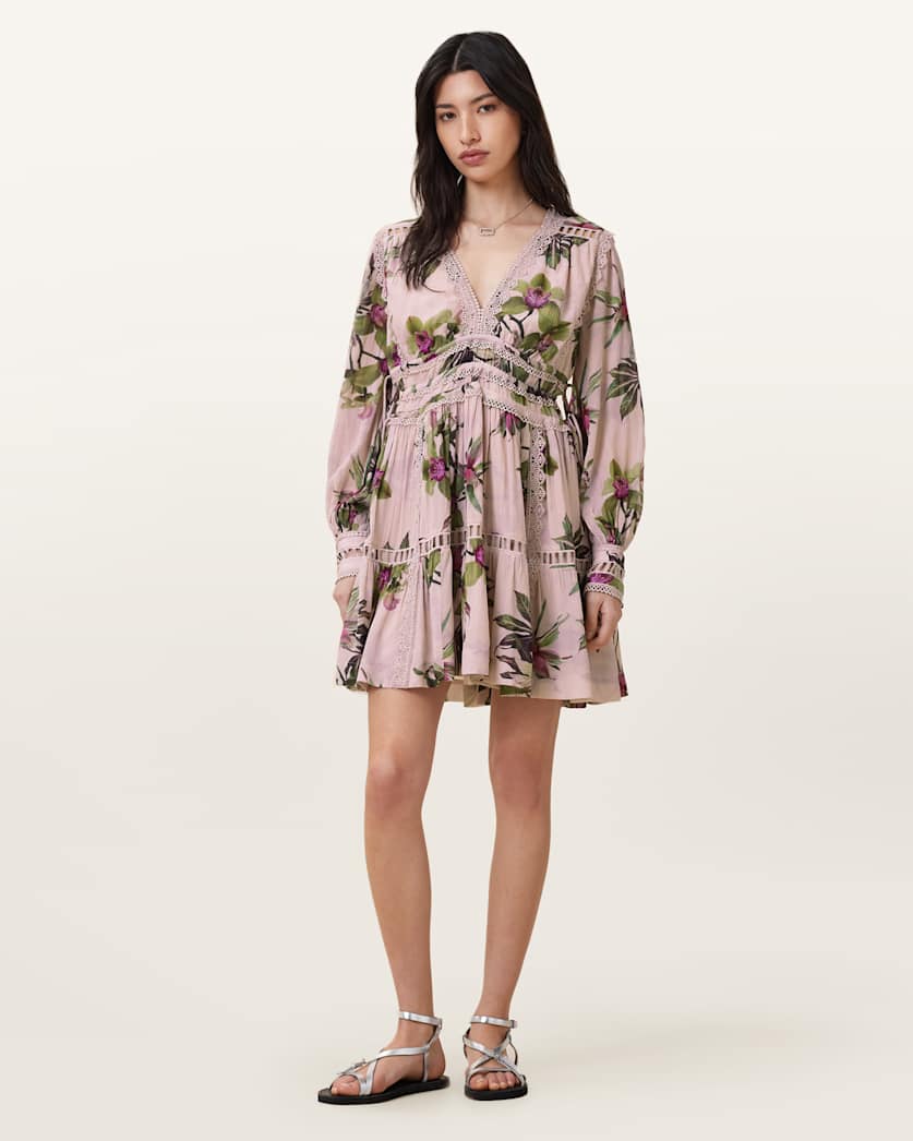 Xanthe Lace-Trimmed Mini Dress