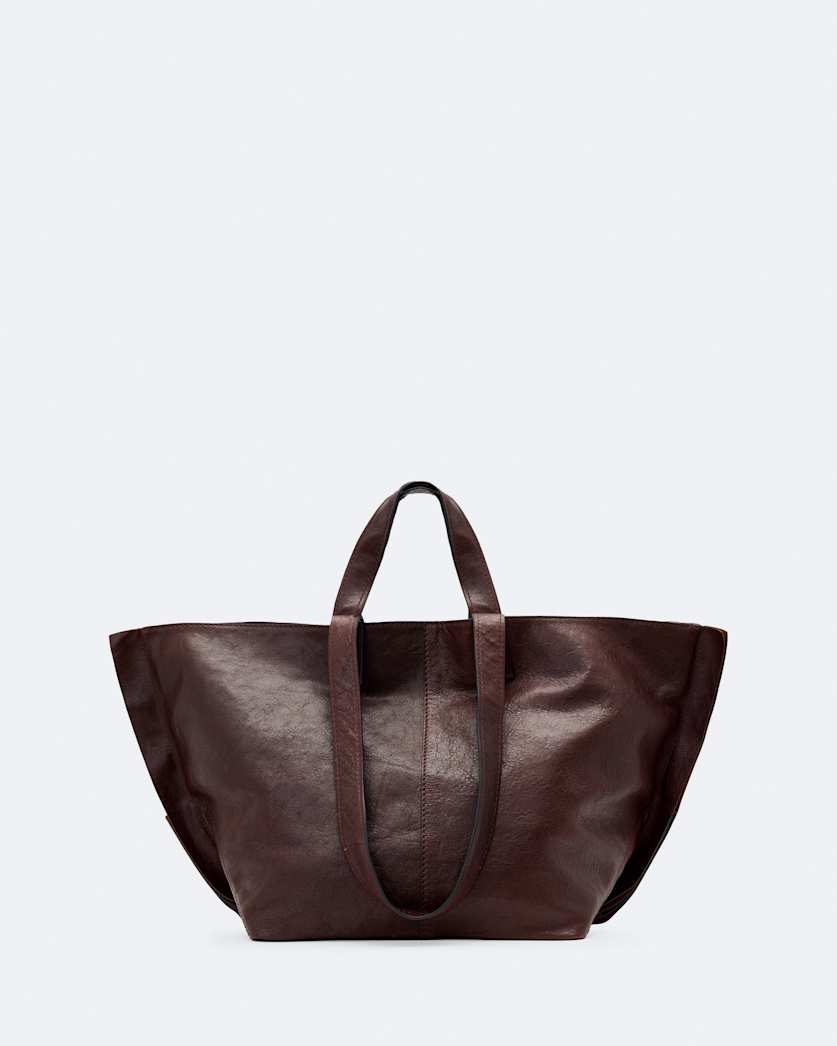 Leather tote bag