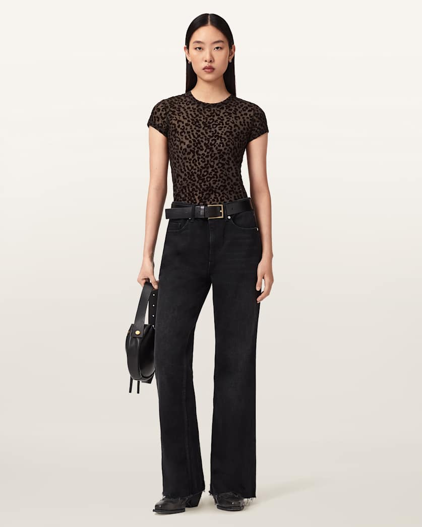Ellie Mesh Leopard Print T-Shirt