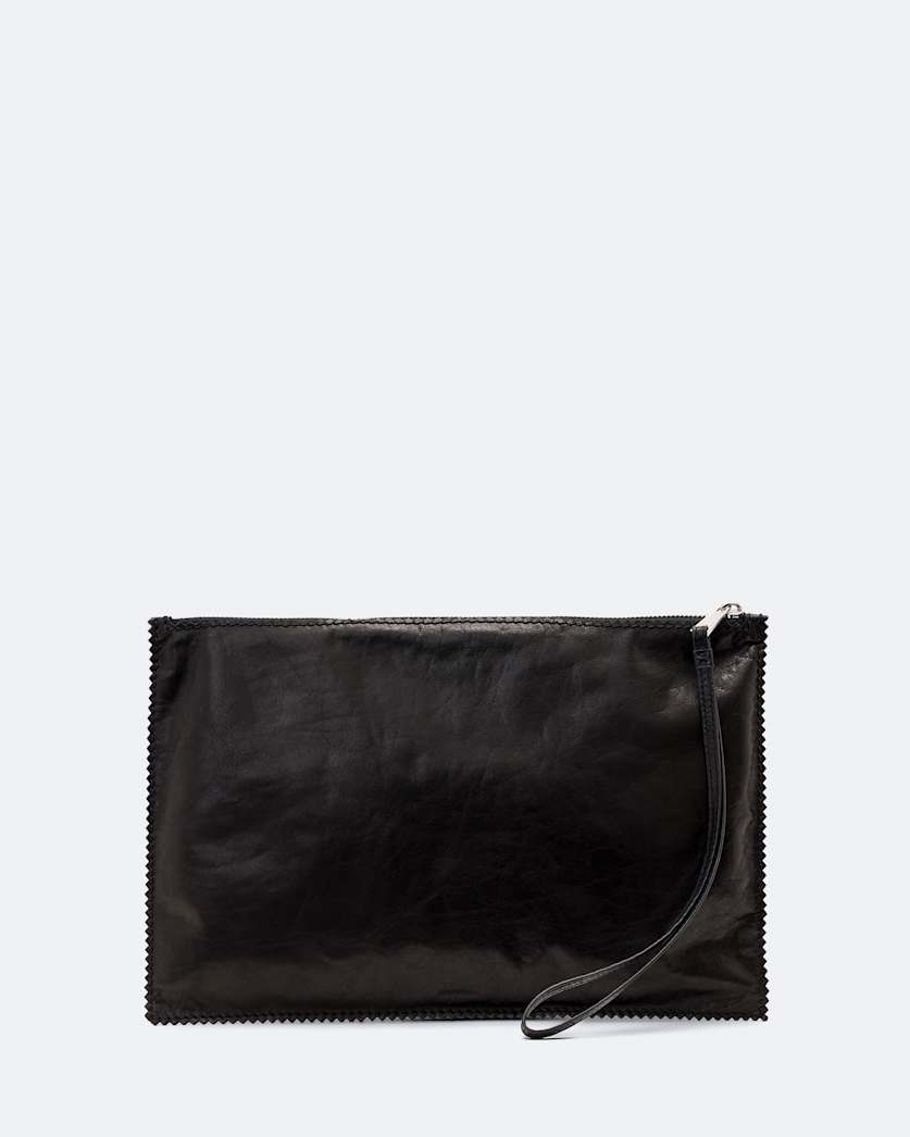 Siloh Pinked-Edge Large Leather Pouch