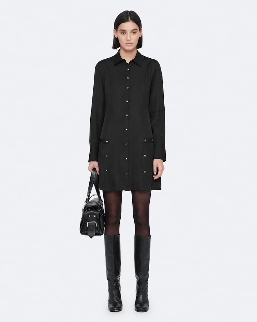 Artemis Silk-Blend Mini Shirt Dress
