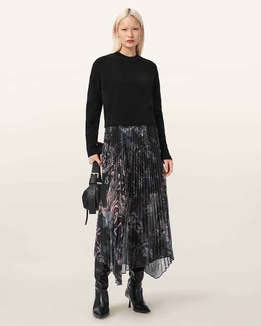 Donatella 2-in-1 Dress RIPPLE GOLD BLACK | ALLSAINTS US