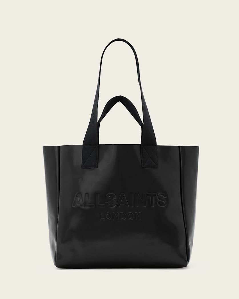 Izzy Embossed Logo Leather Tote Bag