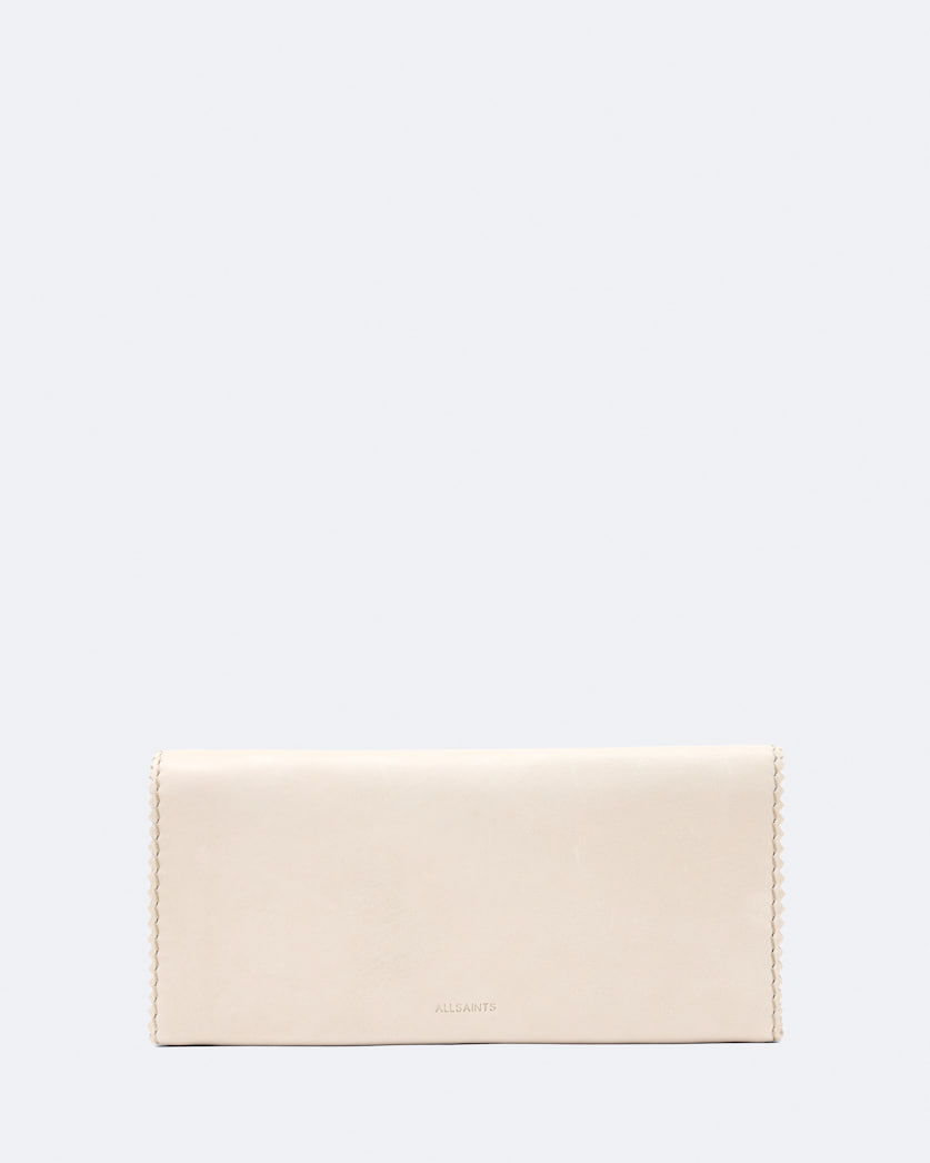 Pinked edge leather continental wallet
