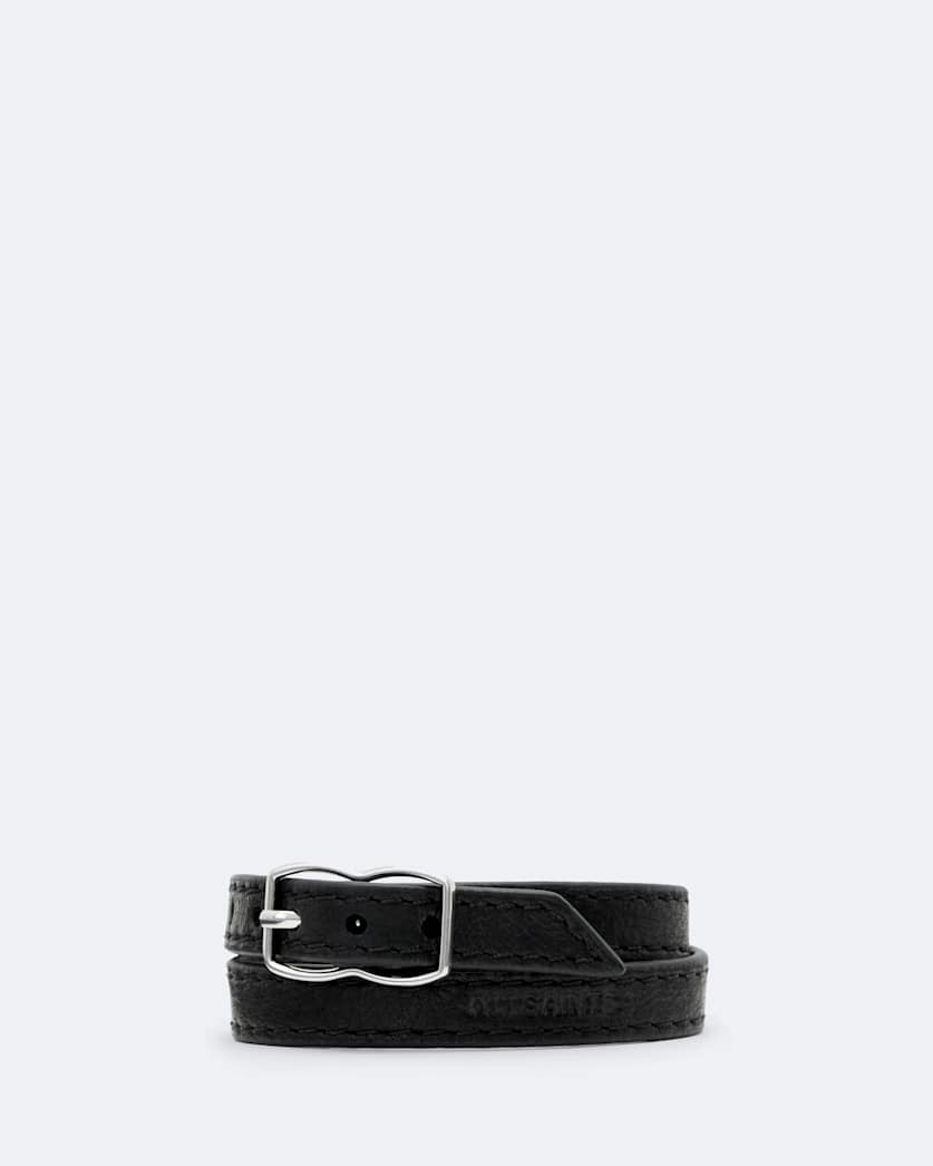 Leather double wrap bracelet