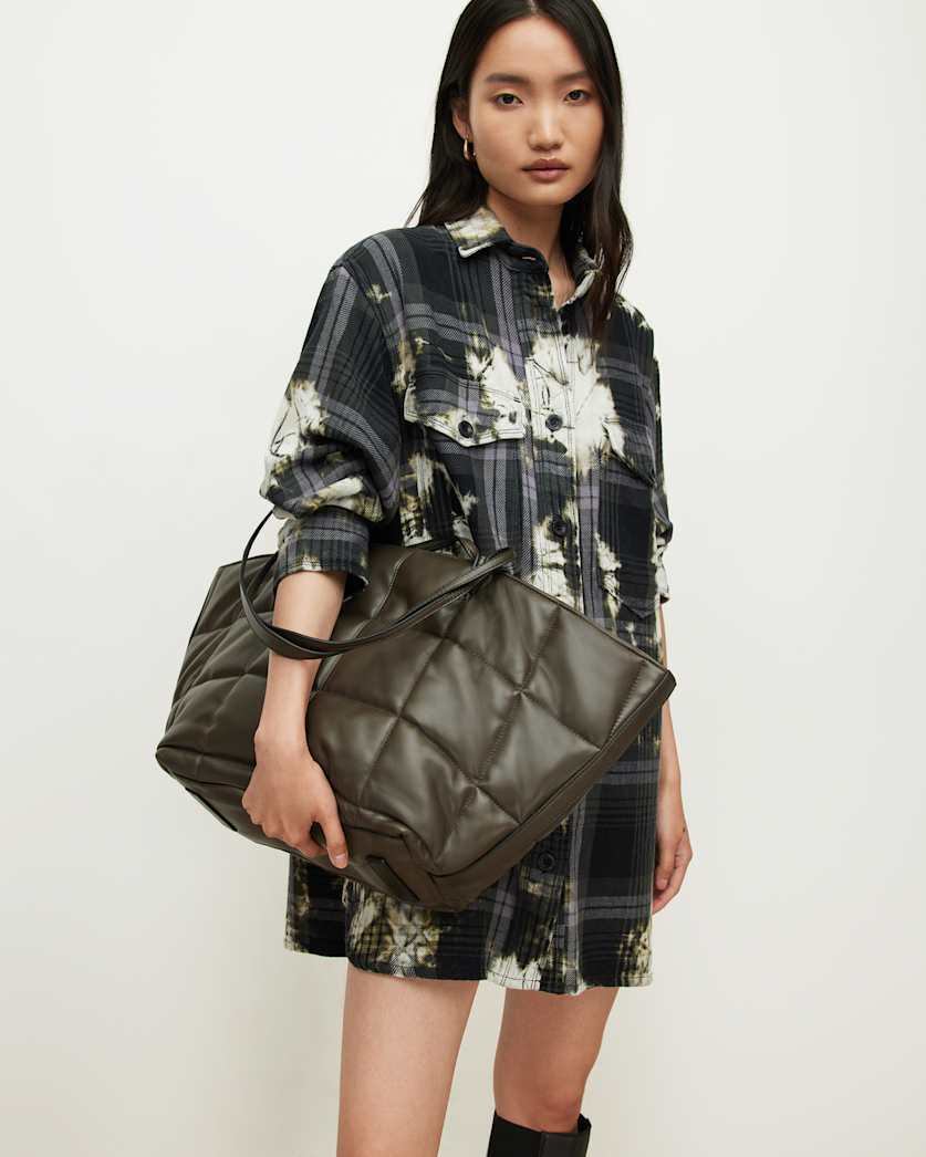 Nadaline Leather Quilted Tote Bag