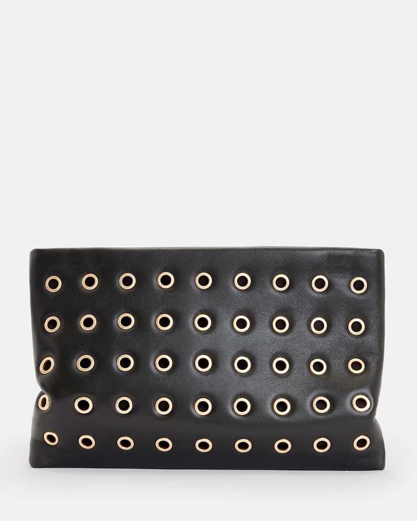 Bettina Eyelet Leather Clutch Bag