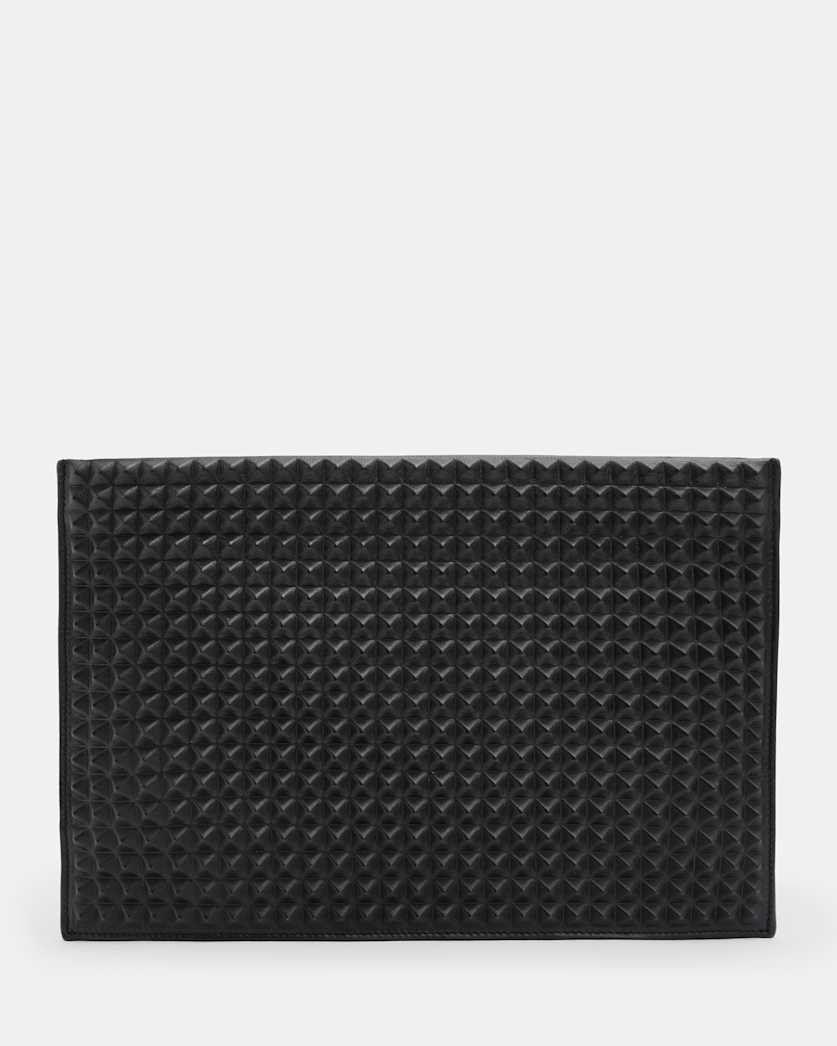 Bettina Studded Leather Clutch Bag