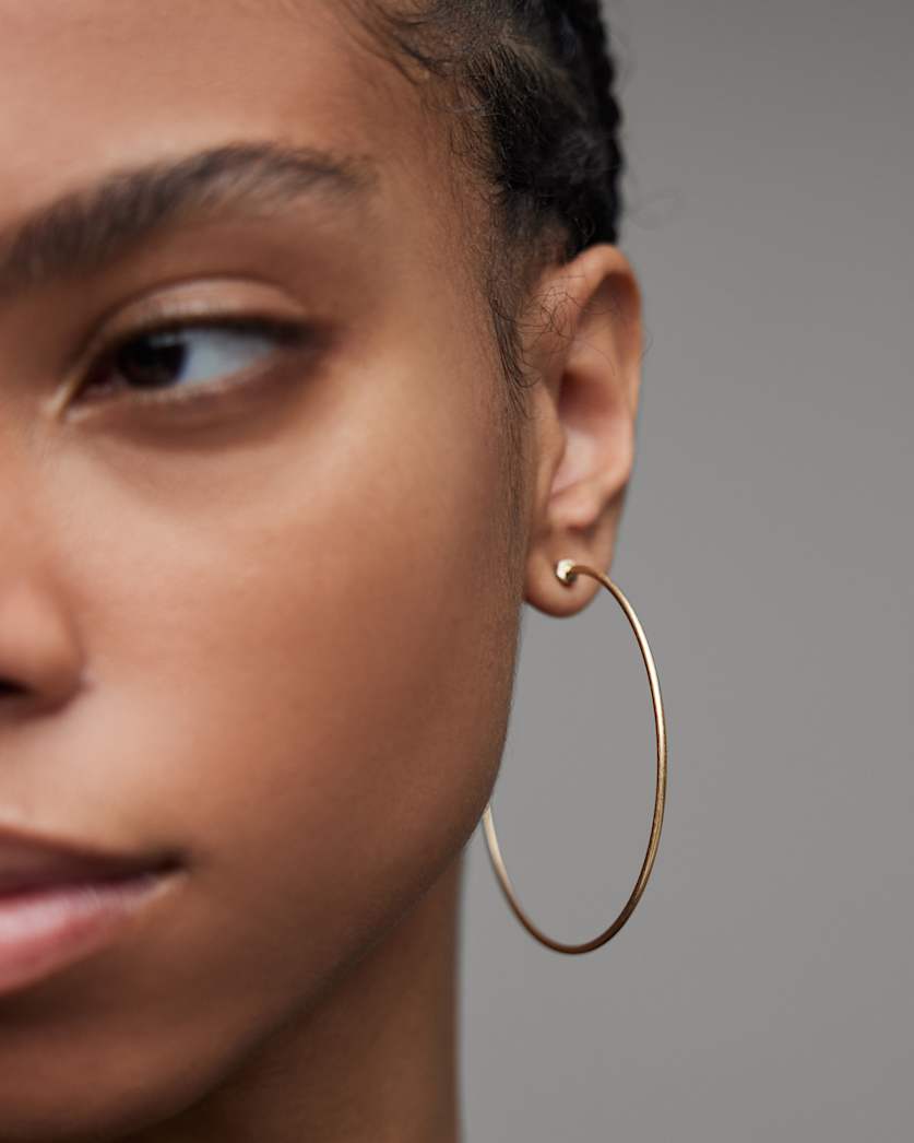 Skinny Gold-Tone Hoop Earrings