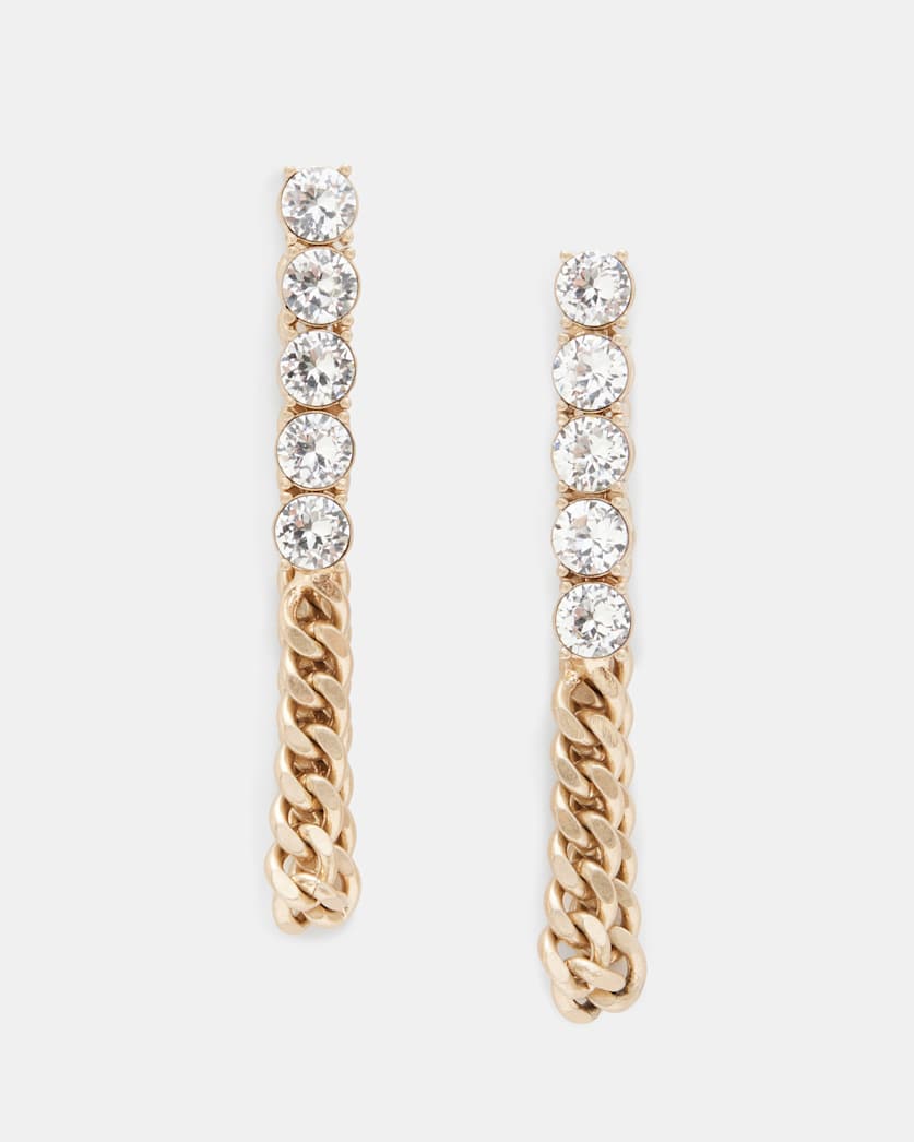 Delmy Crystal Curb Chain Earrings
