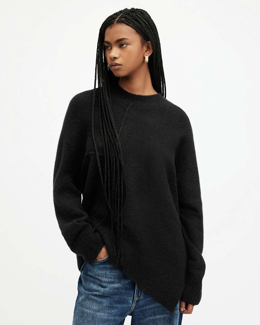 Lock Crew Neck Asymmetric Jumper