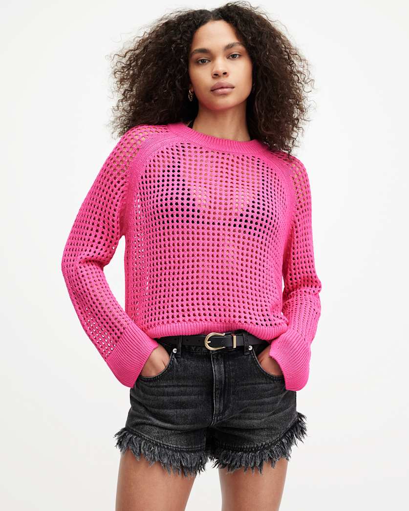 Paloma Crew Neck Mesh Jumper