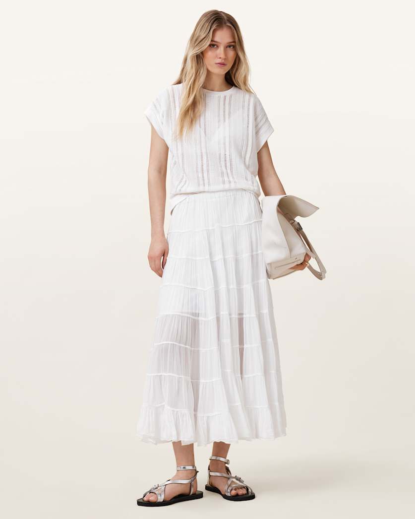 Eva Tiered Midi Skirt