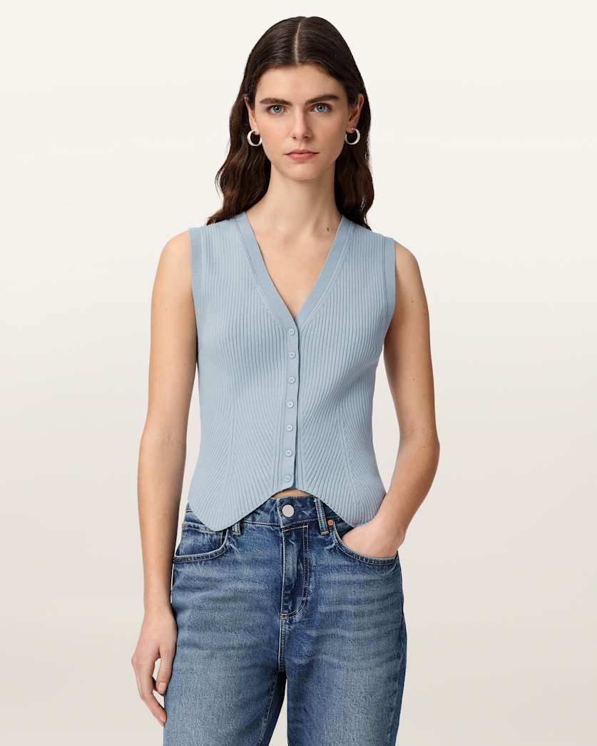 Cruz Ribbed Knitted Waistcoat