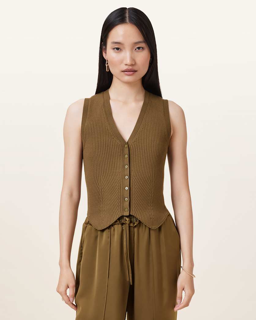 Cruz Ribbed Knitted Waistcoat