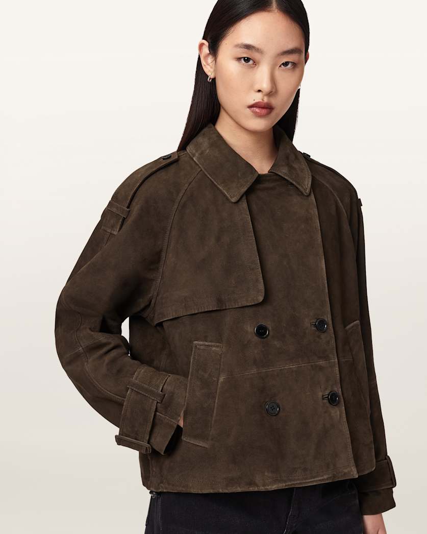 Reya Cropped Suede Mac