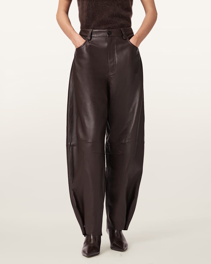 Jett Wide Leg Leather Trousers