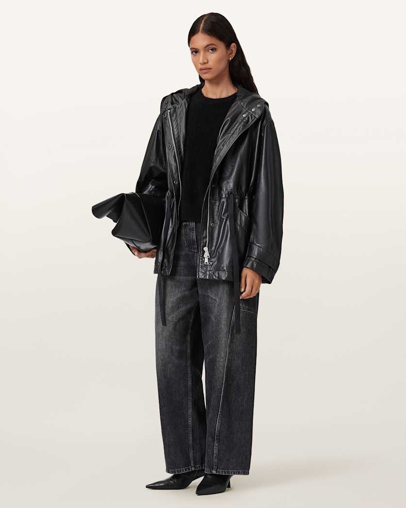 Kelsea Relaxed Fit Leather Jacket