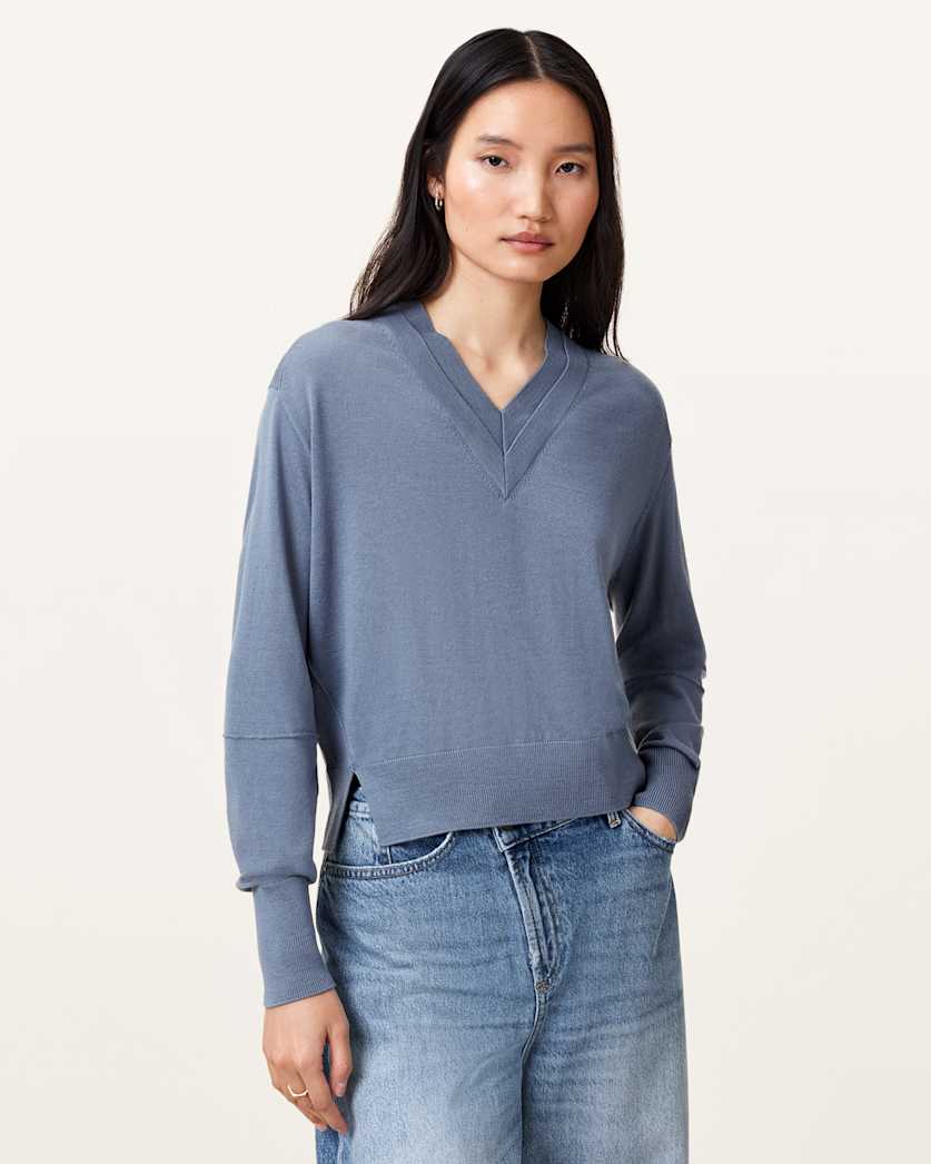 Julieana V Neck Wool Jumper
