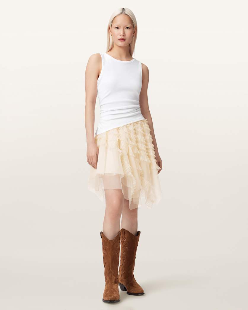 Jayde Ruffled Tulle Mini Skirt