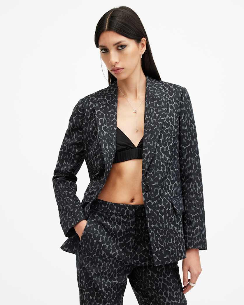 Aurora Leopard Jacquard Blazer