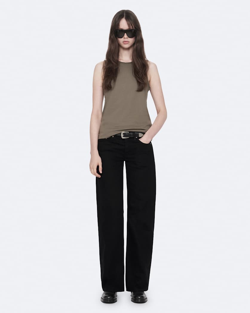 Jet Black Nico Low-Rise Wide-Leg Jeans
