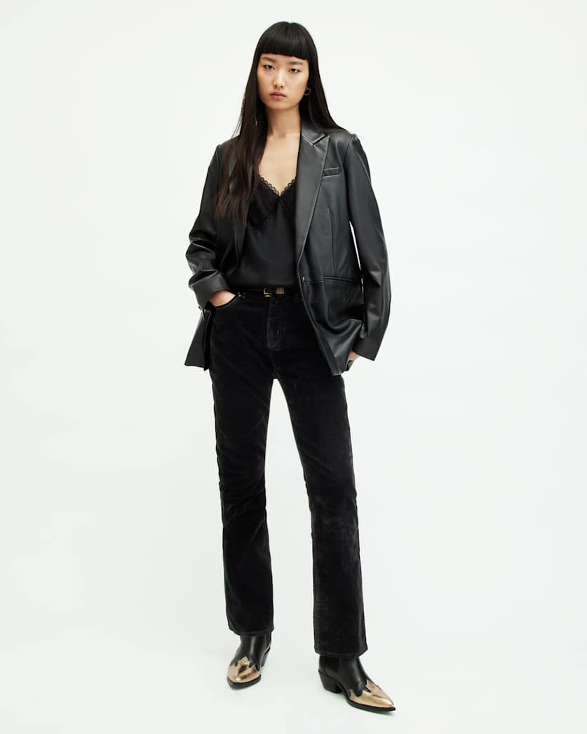 Hollis Slim Flocked Denim Bootcut Jeans