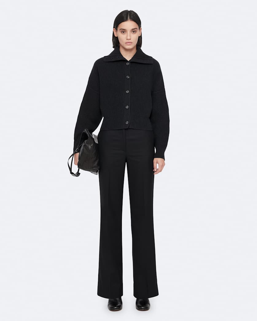 Cropped merino wool cardigan