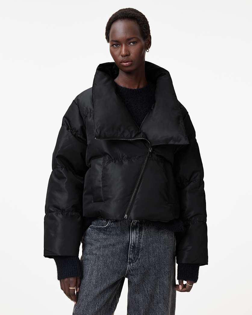 Nickol Asymmetric Cropped Puffer Jacket