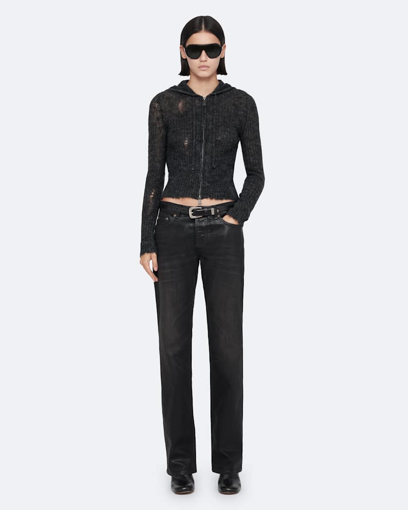 Mabel Cropped Alpaca-Blend Hoodie