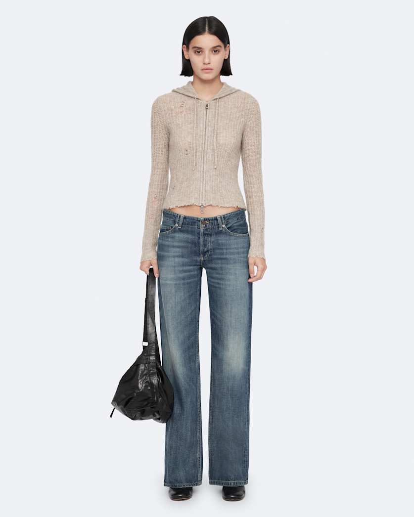 Mabel Cropped Alpaca-Blend Hoodie