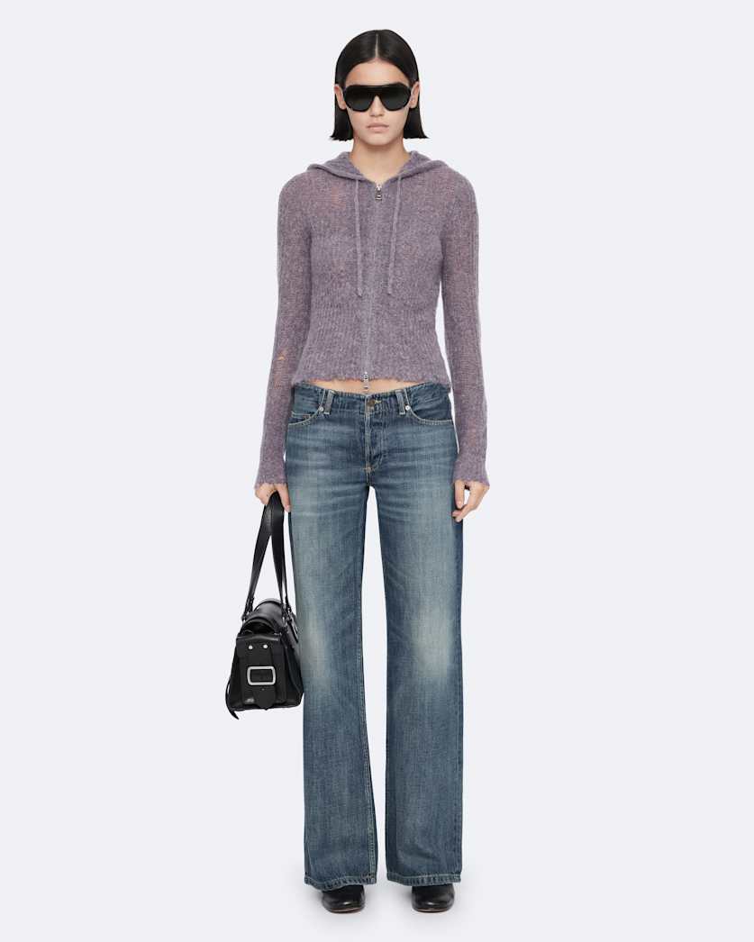Mabel Cropped Alpaca-Blend Hoodie
