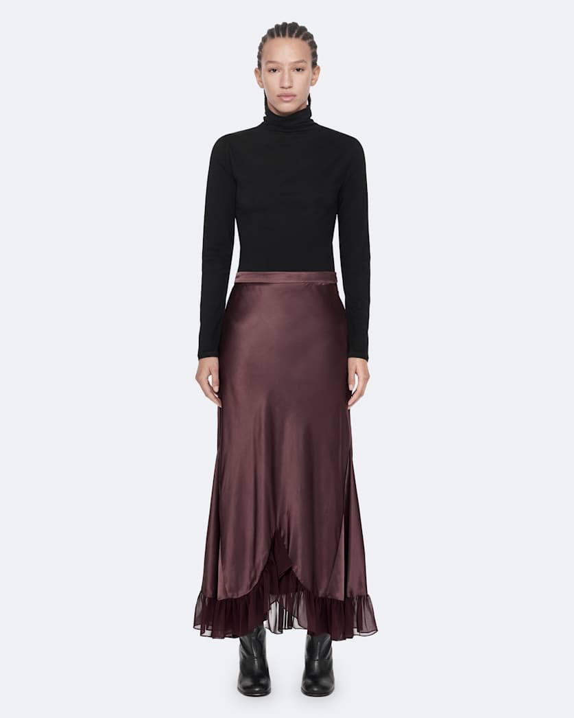 Silk-viscose skirt