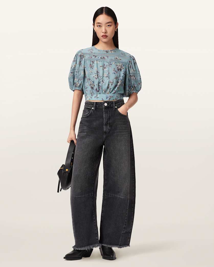 Peony Lace Trim Cropped Top