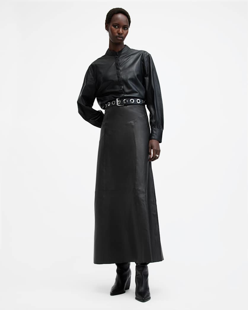 Giana Leather Maxi Skirt