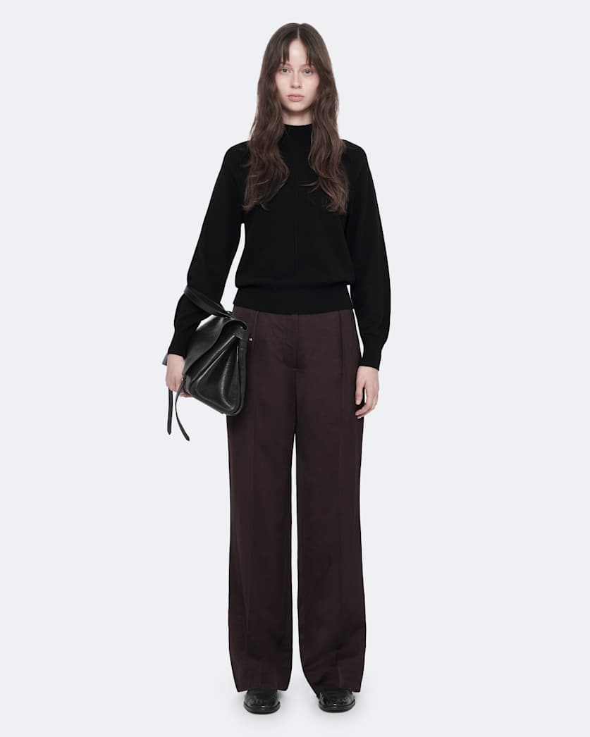 Leonie Mid-Rise Satin Wide-Leg Trousers