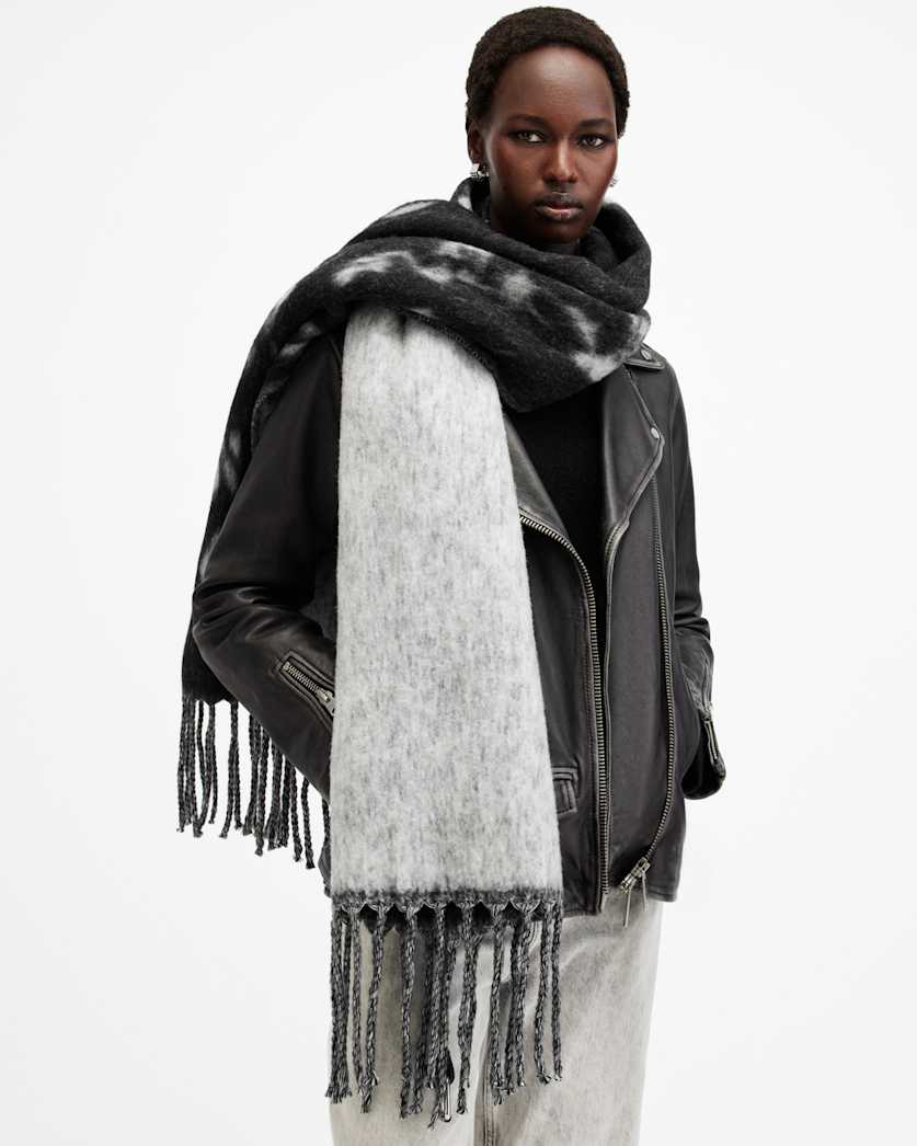 Beaux Ombre AllSaints Logo Scarf