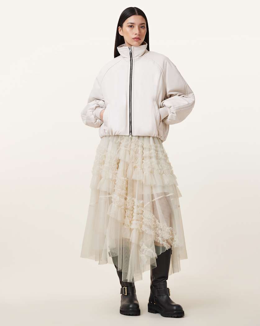 Jen Tulle Asymmetric Maxi Skirt